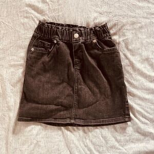 Kids Black Denim Skirt